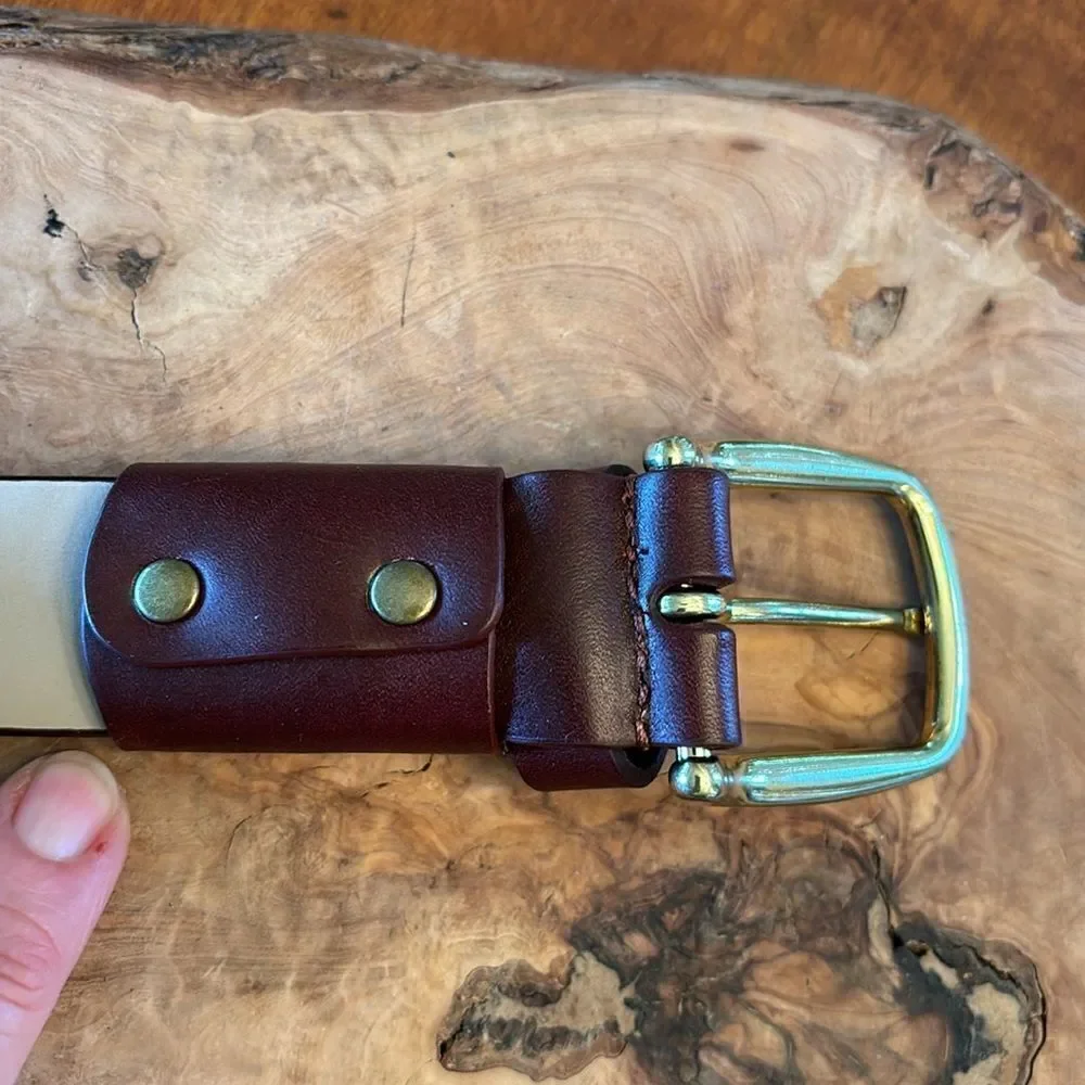 Mens Lands End Leather Belt - Size 48